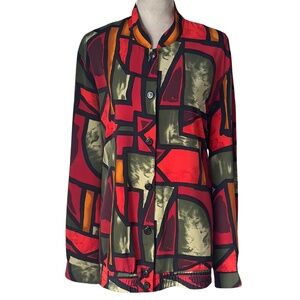 Vintage Caron Components Abstract Geometric Button Down Shirt Women’s 18